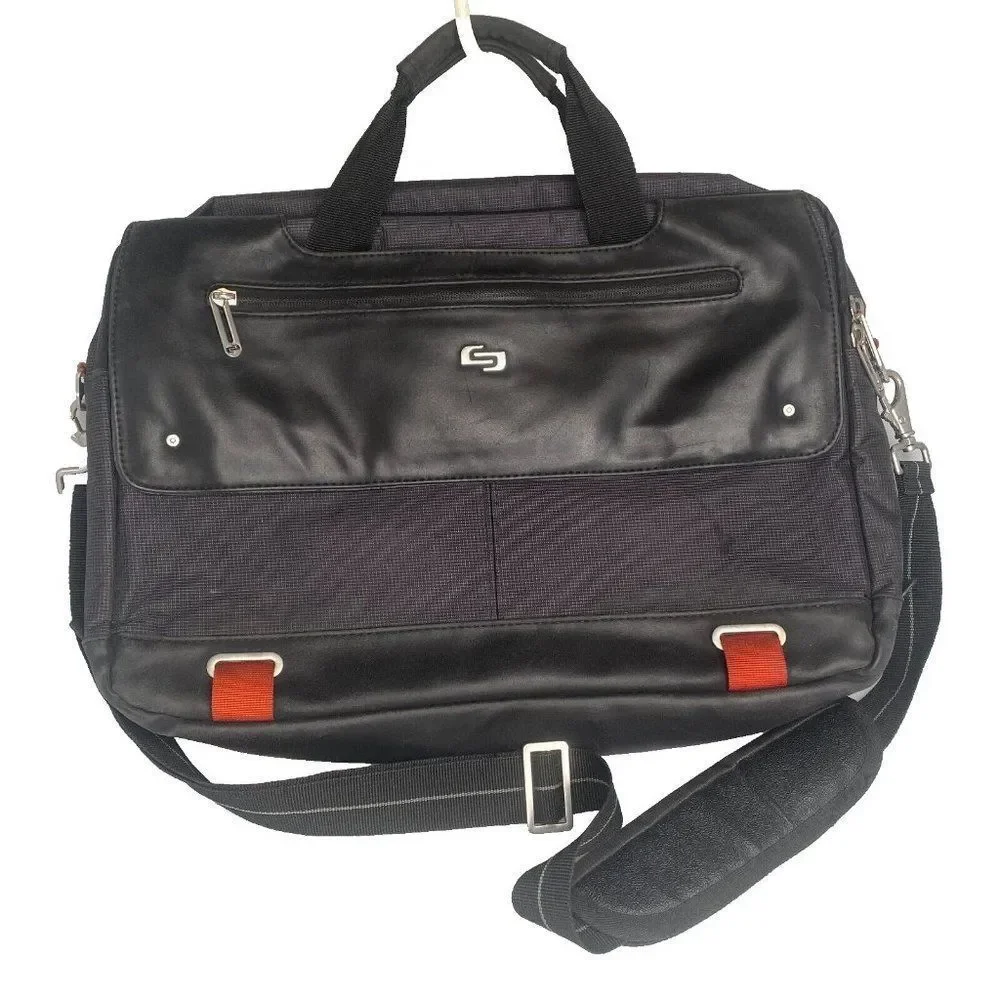 SOLO Laptop or Messengar Bag Black Nylon w/ Padded Sleeve for up to 16